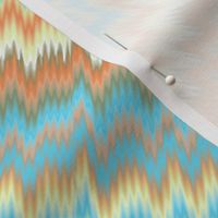 Marbled Paper Look Chevrons in Turquoise and Coral