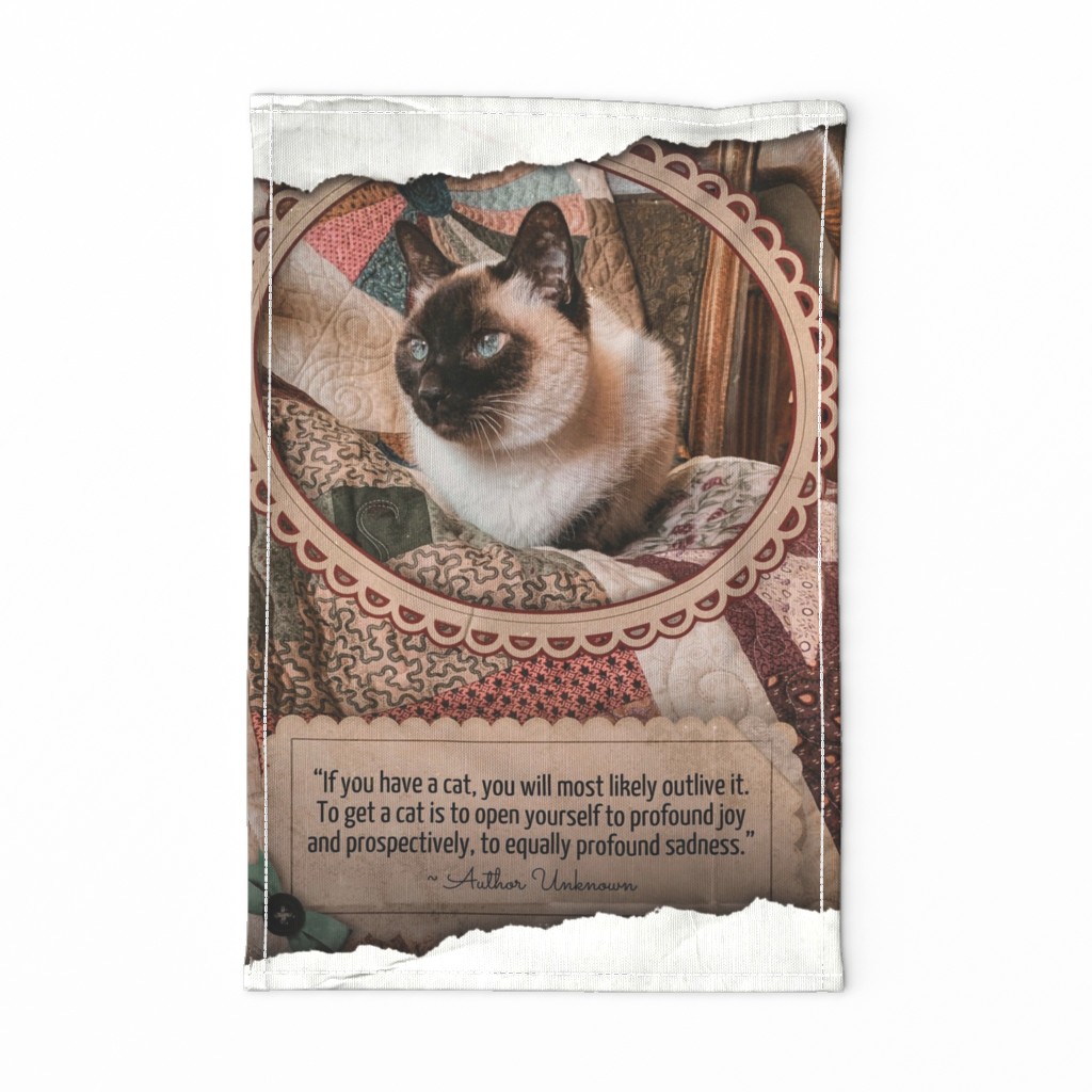 Life with a Cat - Tea Towel / Wall Hanging Version