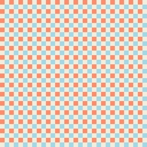 Peach and Blue Gingham