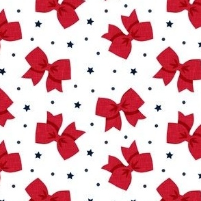 cheer bows - red and navy on white - LAD21