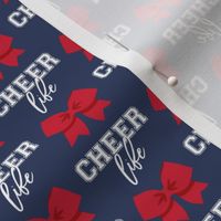 Cheer Life - bows - red on navy - LAD21