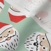 Santa Emojis on Mint, Large Scale