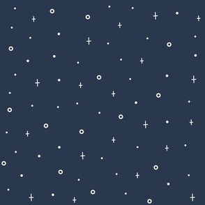 crosses and circles stars on navy blue