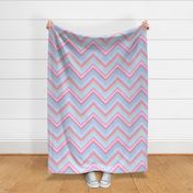 Marbled Paper Look Chevron in Pink and Baby Blue