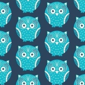 Observant Cyan Blue Owls