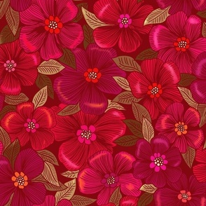 Crimson Classic Floral Delight