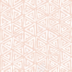 Batik Spiral hexagon Mud Cloth on Blush