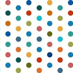 Rainbow Dots on White (m)