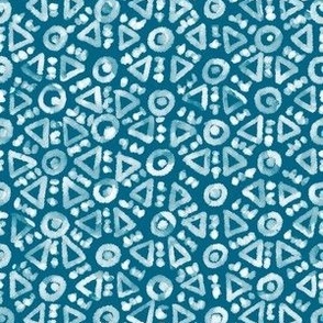 Batik Tribal Bursts mud cloth on Peacock Blue (s)