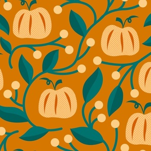 Pumpkin and Leaves 