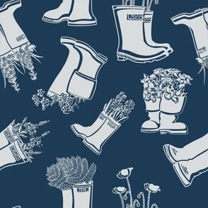 Blue Rain boots 