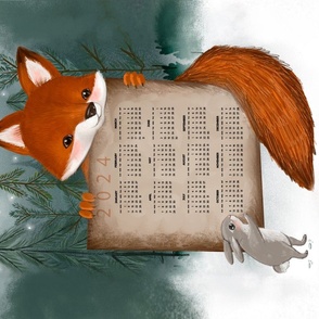 fox and bunnies_2024 calendar