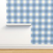 Sky Blue Gingham with Cream Background Checks Country Folksy Medium Scale