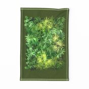 GREEN WALL  tea towel wall hanging