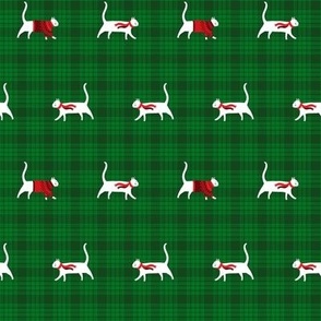 cozy cats on green plaid (small)