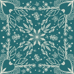 Wild Flowers Teal