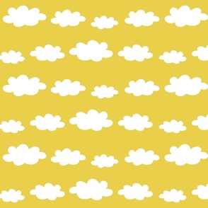 White clouds rows illuminating yellow Wallpaper