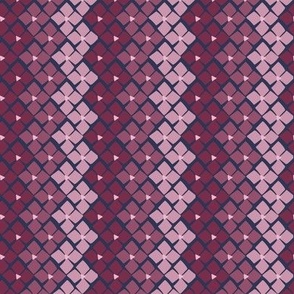 355 $ - Zig Zag Floral stripe in Plum Purple, Mauve and Navy Blue - 100 Pattern Project:  mini small scale for home decor, soft furnishings, duvet covers and tablecoths