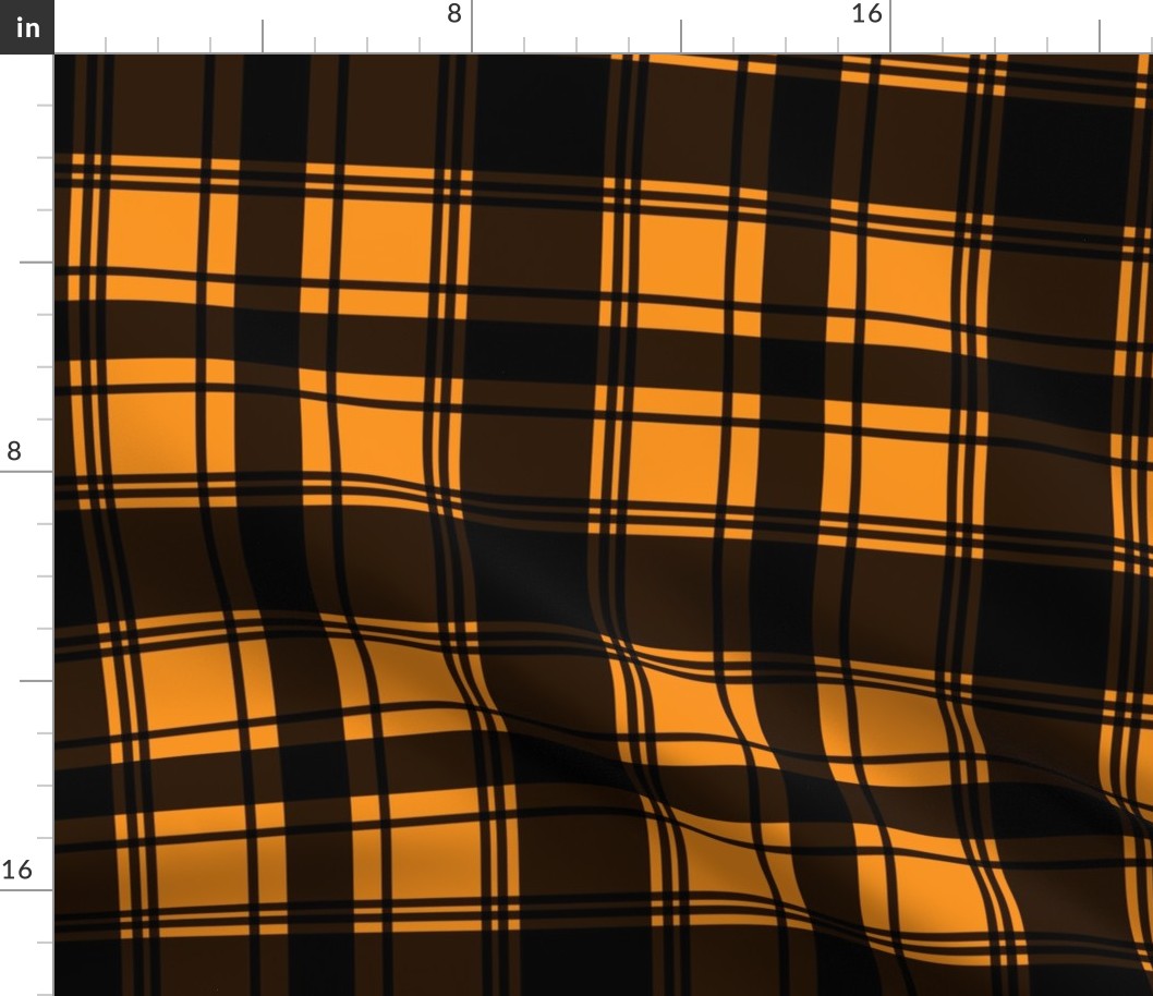 Plaid check in black and orange