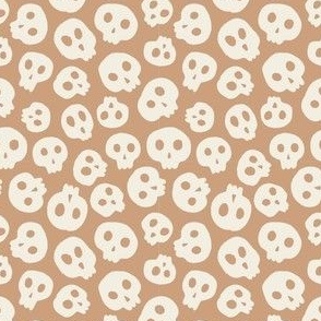large minimalistic ditsy caramel halloween stapled skulls  