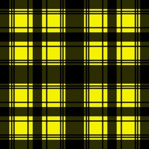 Plaid check in black and yellow