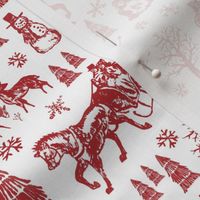 Winter Toile - Red - Itsy Bitsy Scale