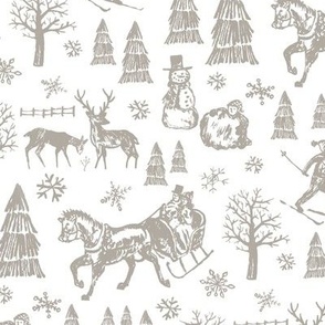 Winter Toile - Grey - Reduced Scale