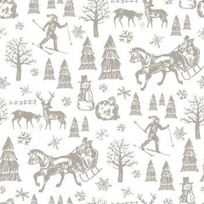 Winter Toile - Grey - Itsy Bitsy Scale