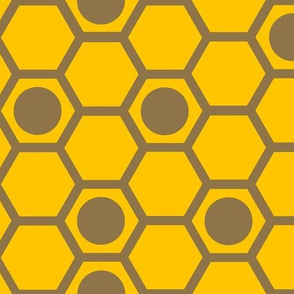 hexagons in yellow and light brown