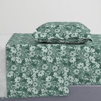 Swirled Floral Pine green