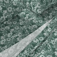 Swirled Floral Pine green