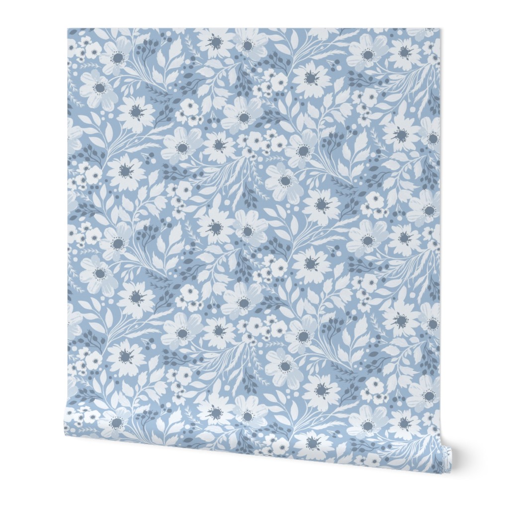 Petal solids Floral Blue