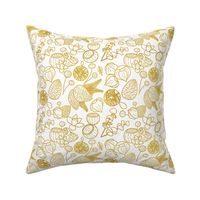 Christmas botanicals gold on white | Small scale