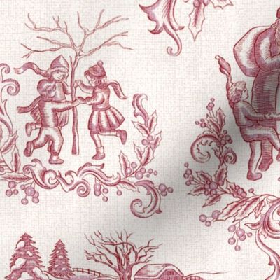 Christmas Toile in Red