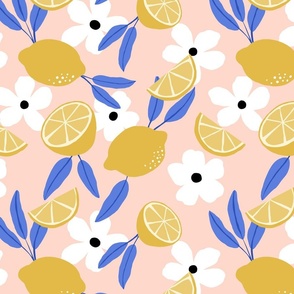 Lemons and Blossoms on Blush (large)