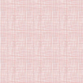 Hand Drawn Grid - Coral Red on a White Background - 2.5x2.5