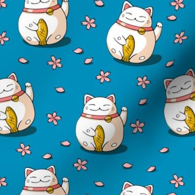 Lucky Cat, Lucky Cat Fabric, Manekio Neko, Waving Cat, Happy Cat