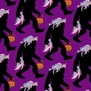 Bigfoot Unicorn Halloween Purple