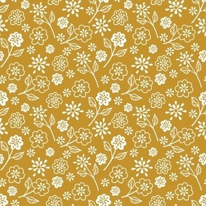 White Assorted Flowers on Mustard