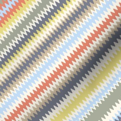 Diamond Zigzag Chevron in Muted Multicolors