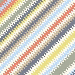 Diamond Zigzag Chevron in Muted Multicolors