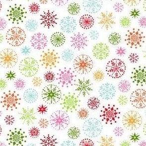 Multi colour snowflakes - white