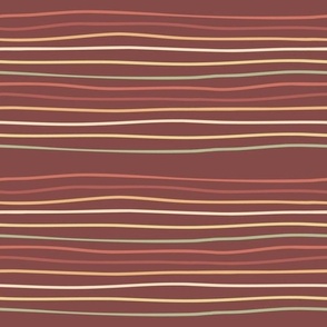 Colorful hand drawn stripes in maroon background