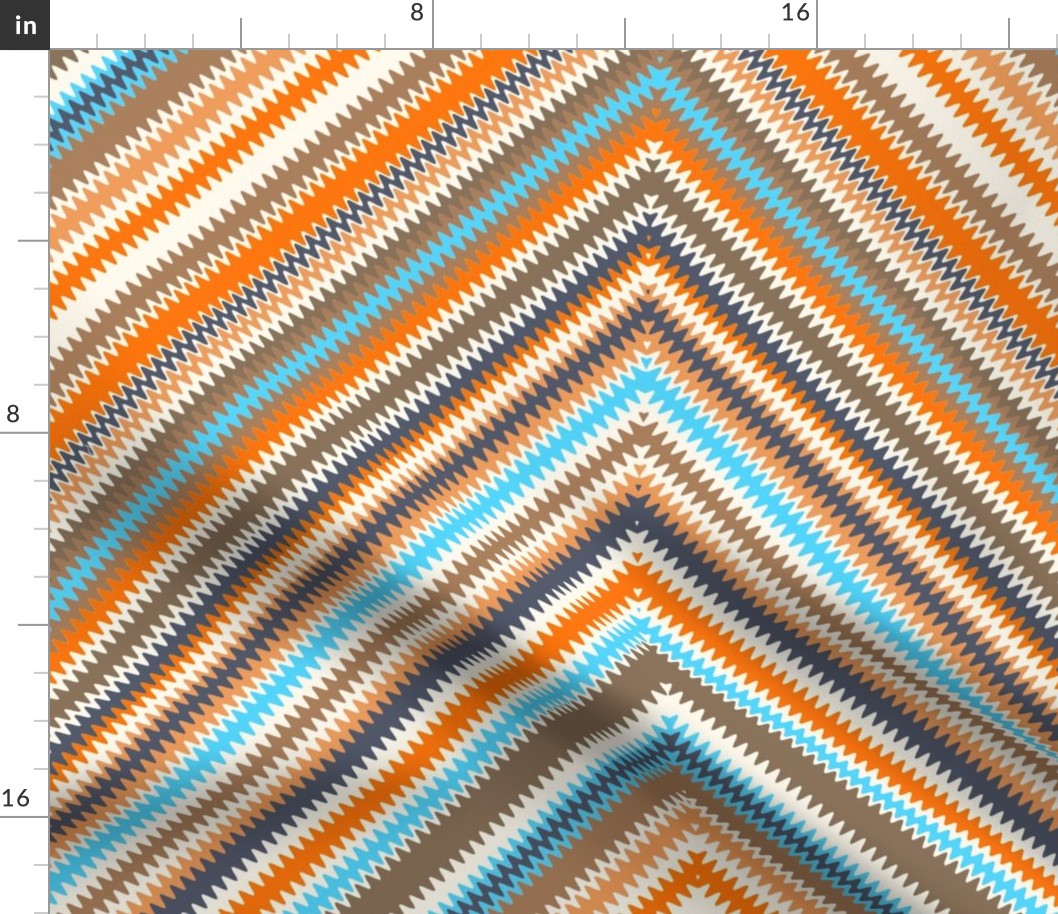 Diamond Zigzag Chevron in Southwestern Colors