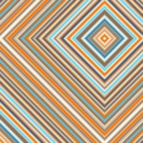 Diamond Zigzag Square on Point in Southwestern Colors