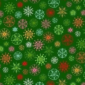 Multi colour snowflakes - green