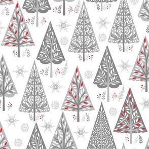 Christmas trees - white