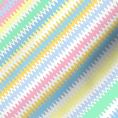 Diamond Zigzag Chevron in Pastel Easter Colors
