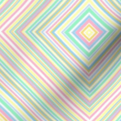 Diamond Zigzag Square on Point in Pastel Easter Colors