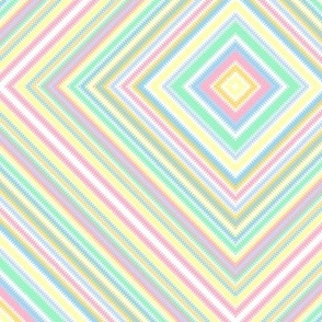 Diamond Zigzag Square on Point in Pastel Easter Colors